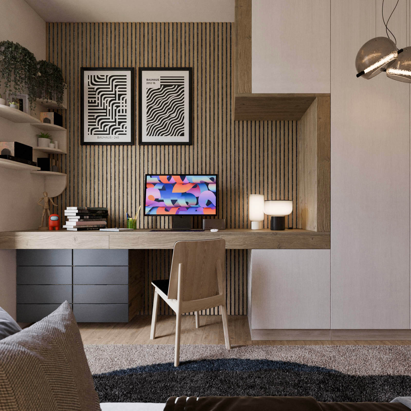 Rovere naturale - Feltro grigio