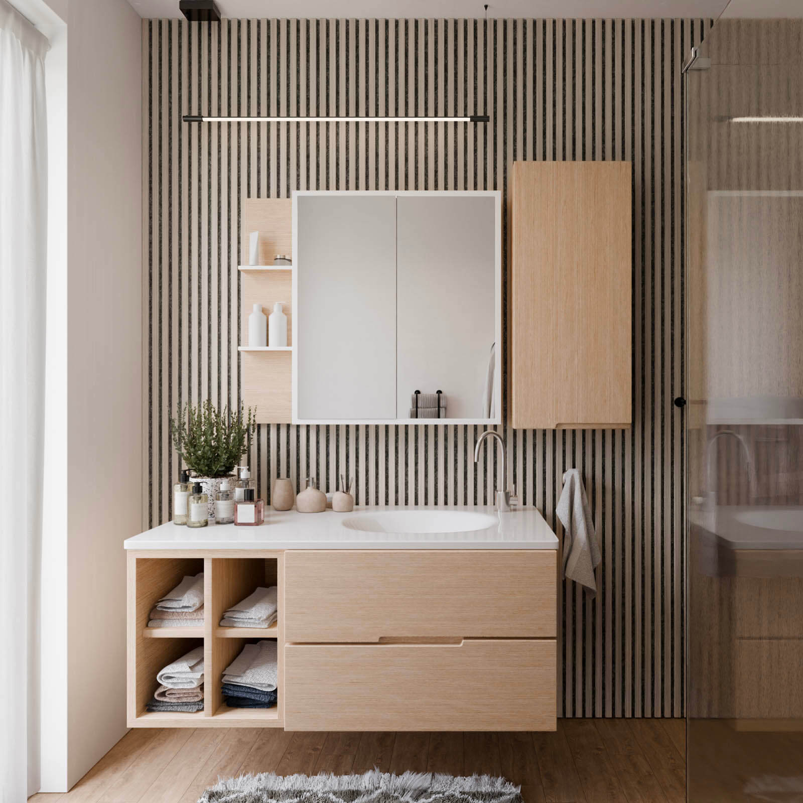 Rovere sbiancato - Feltro grigio